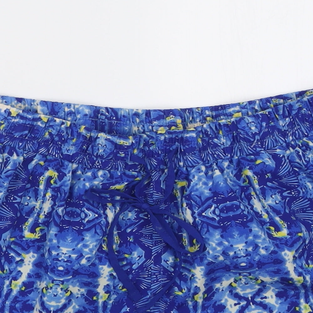 Atmosphere Womens Blue Geometric Polyester Sweat Shorts Size 10  Regular Tie