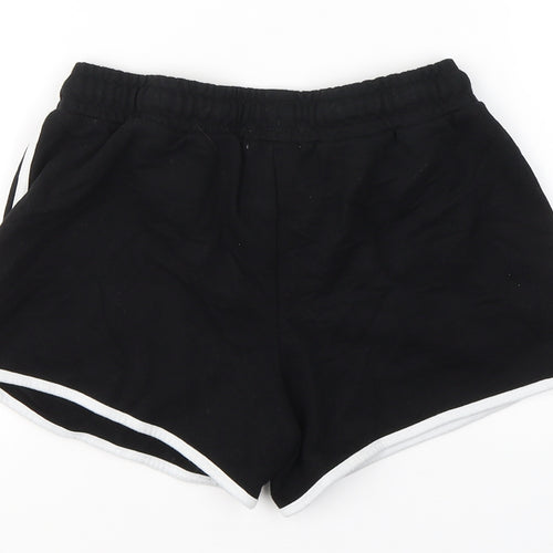 Primark Girls Black  Cotton Hot Pants Shorts Size 13-14 Years  Regular Tie
