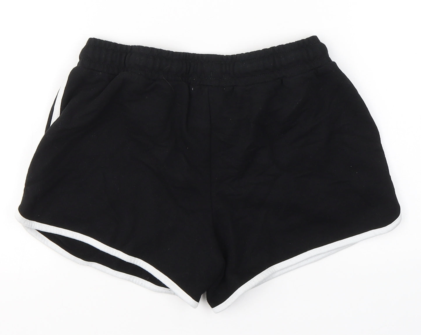 Primark Girls Black  Cotton Hot Pants Shorts Size 13-14 Years  Regular Tie