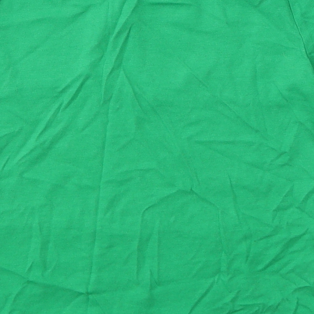 TU Boys Green Striped Cotton Basic T-Shirt Size 5 Years Round Neck