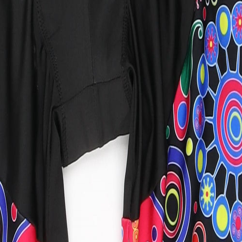 MalcIklo Womens Black Geometric Polyester Compression Leggings Size 2XL L29 in Regular