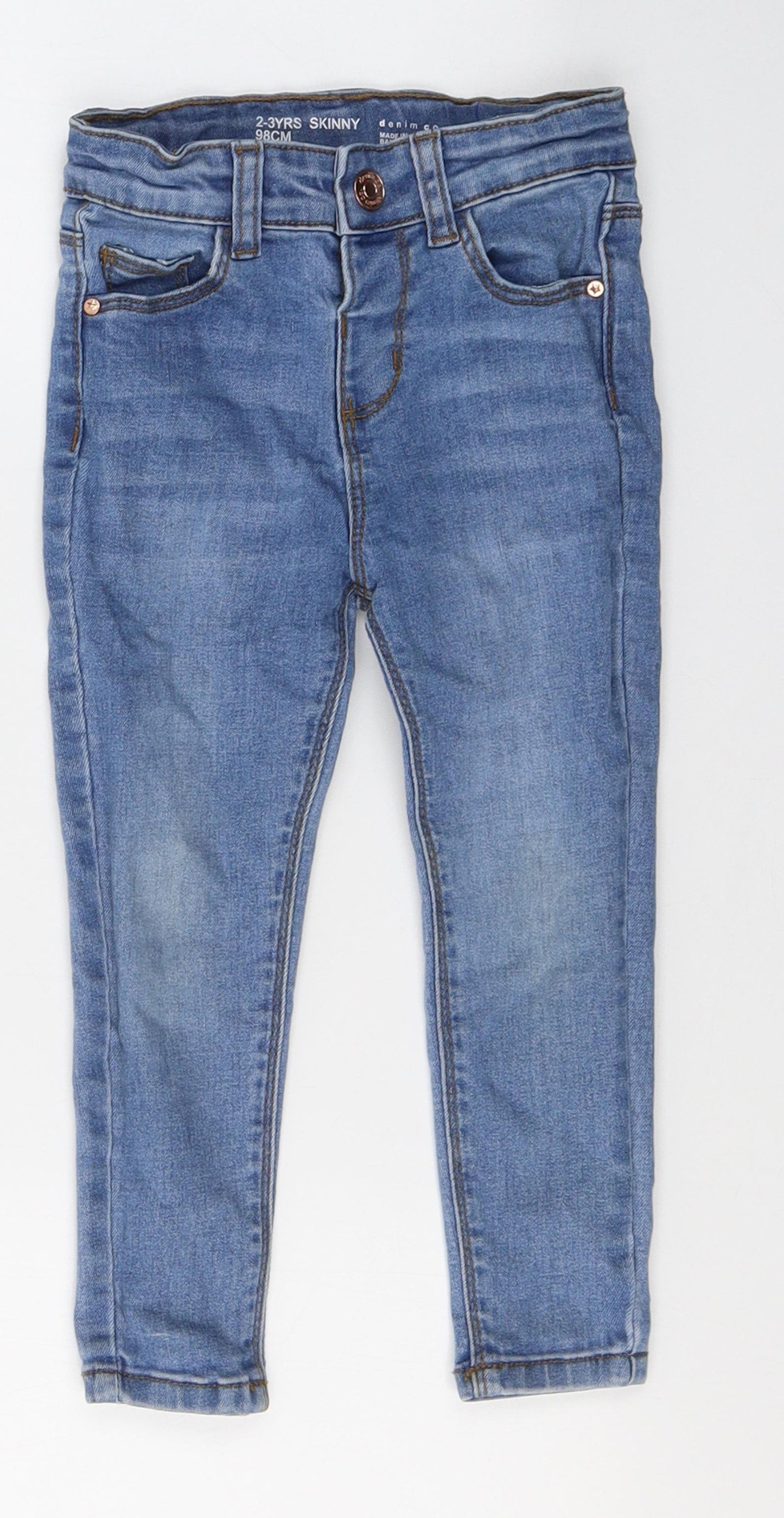 Denim & Co. Boys Blue  Cotton Skinny Jeans Size 2-3 Years  Regular