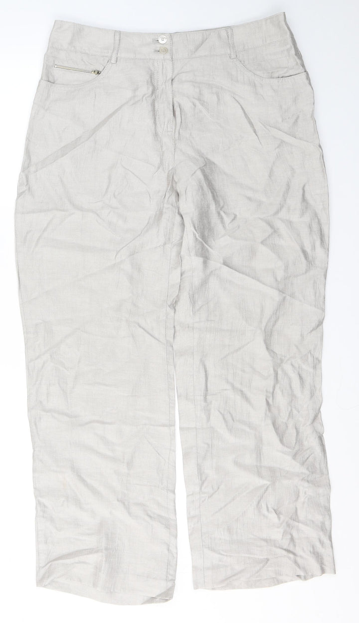 Gelco Womens Beige Polyester Trousers Size 18 L30 in Regular