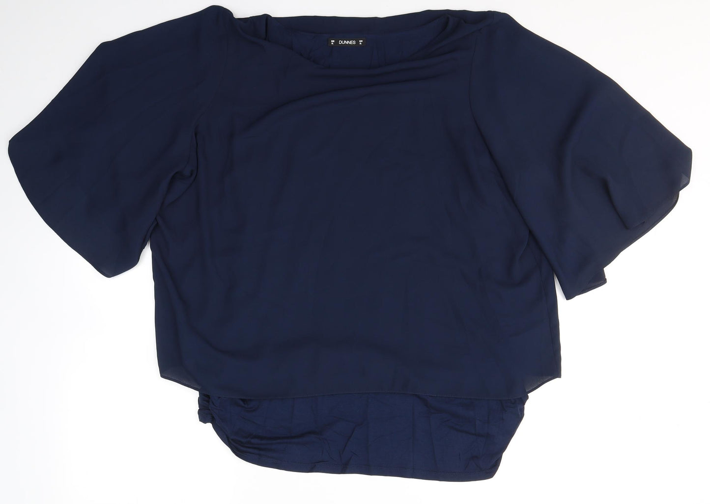 Dunnes Stores Womens Blue  Polyester Tunic Blouse Size XL Round Neck