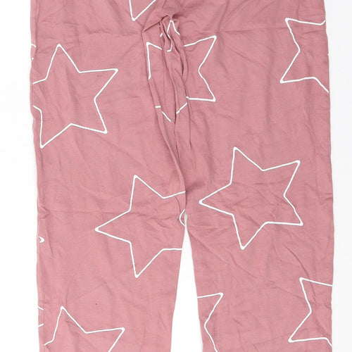 NEXT Womens Pink  Cotton Capri Pyjama Pants Size S   - Stars