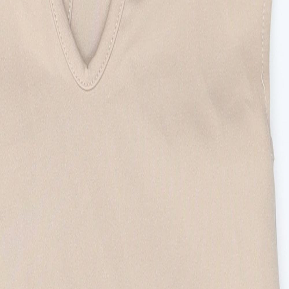 Chemistry Womens Beige  Polyester A-Line  Size 8  V-Neck