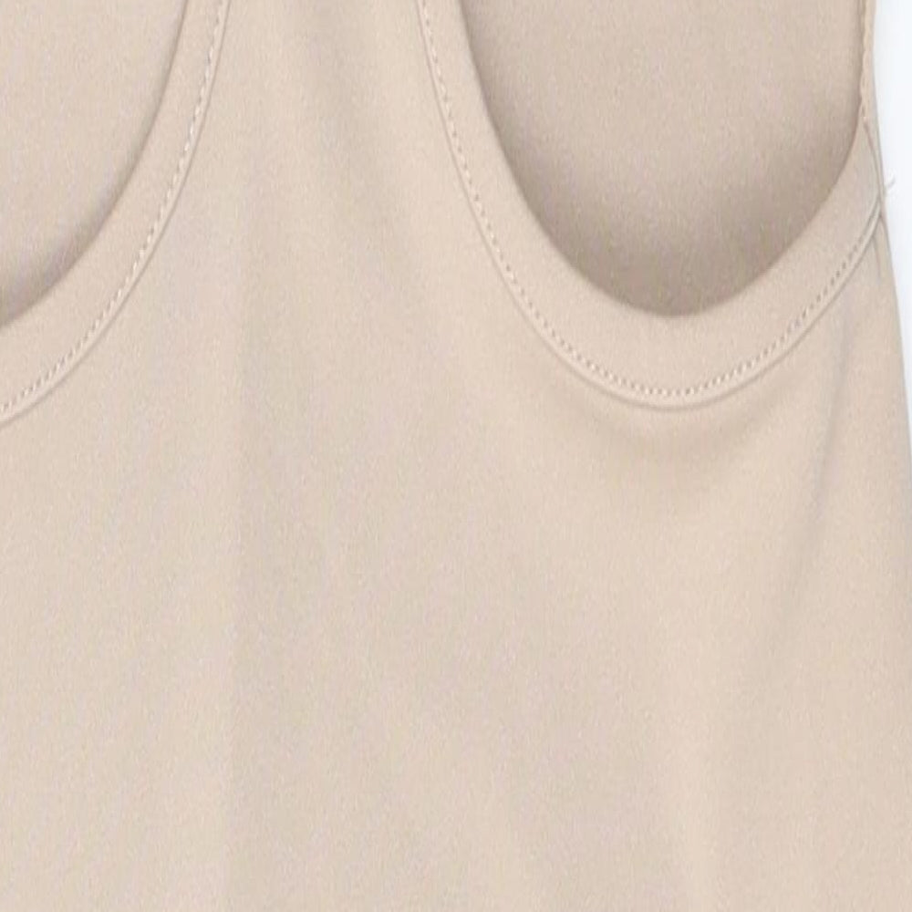 Chemistry Womens Beige  Polyester A-Line  Size 8  V-Neck