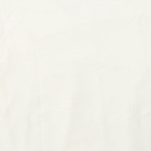 Preworn Womens White  Polyester Camisole Blouse Size L Round Neck