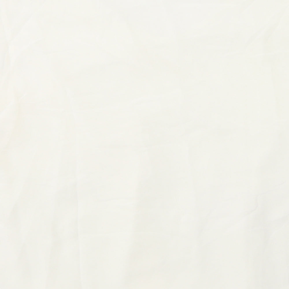 Preworn Womens White  Polyester Camisole Blouse Size L Round Neck
