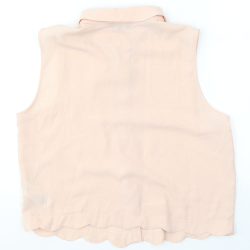 New Look Girls Pink  Polyester Camisole Button-Up Size 15 Years Collared Button