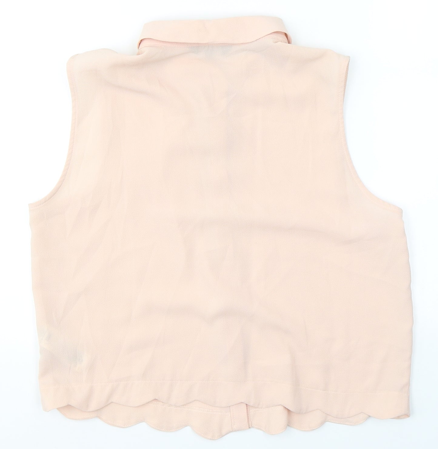 New Look Girls Pink  Polyester Camisole Button-Up Size 15 Years Collared Button