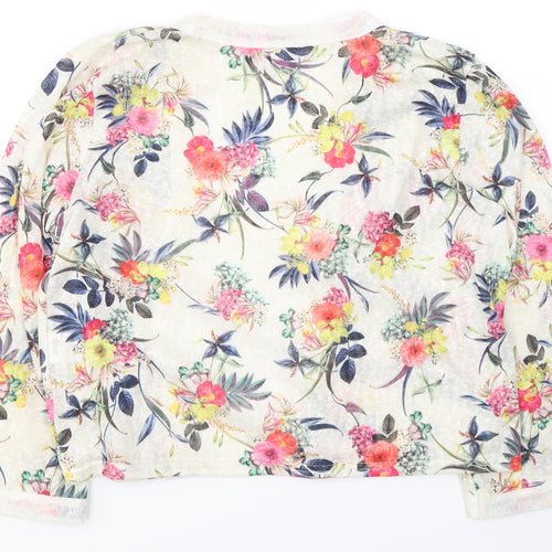 love it! Girls Ivory V-Neck Floral Polyester Cardigan Jumper Size 14-15 Years
