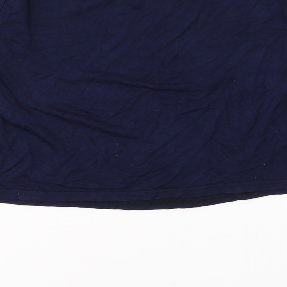 Styleplus Womens Blue  Viscose Cropped T-Shirt Size S Round Neck