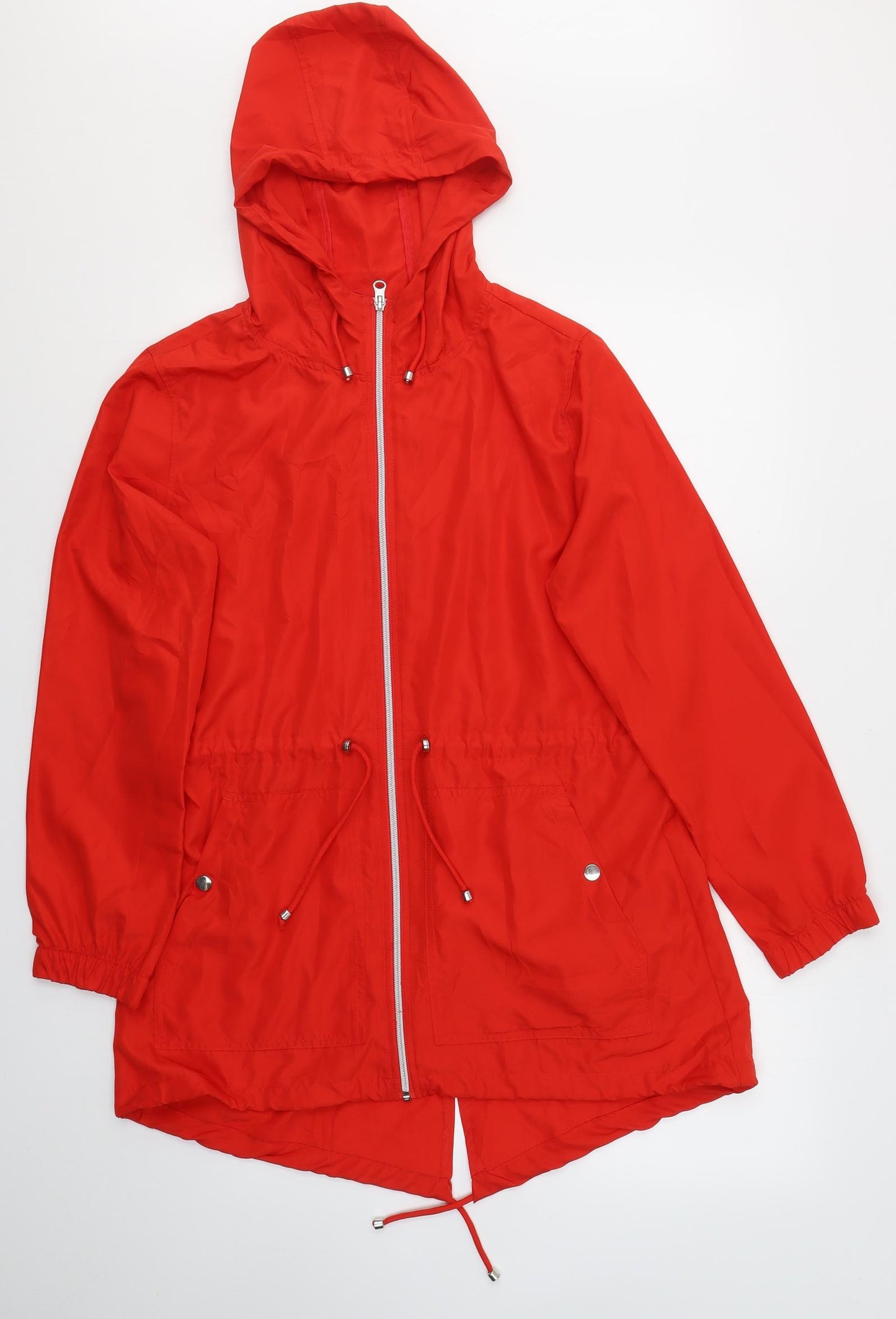Primark Womens Red   Rain Coat Coat Size M  Zip