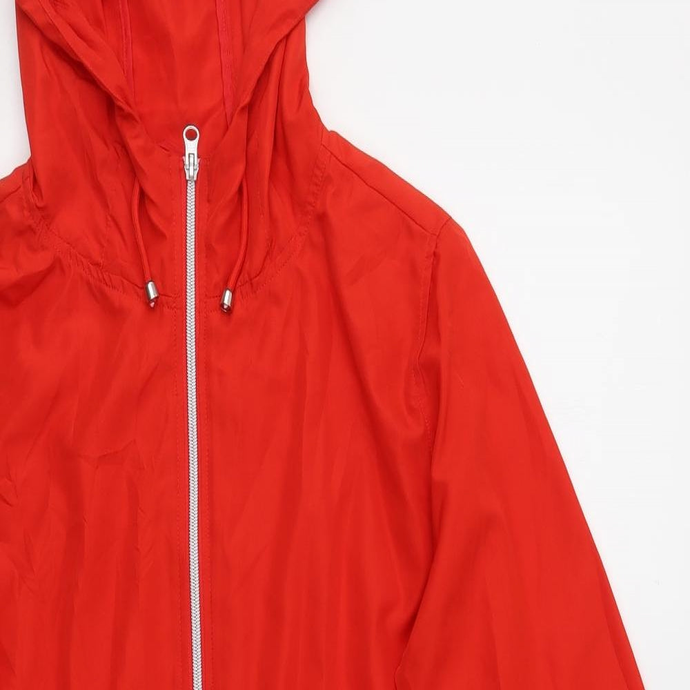 Primark Womens Red   Rain Coat Coat Size M  Zip
