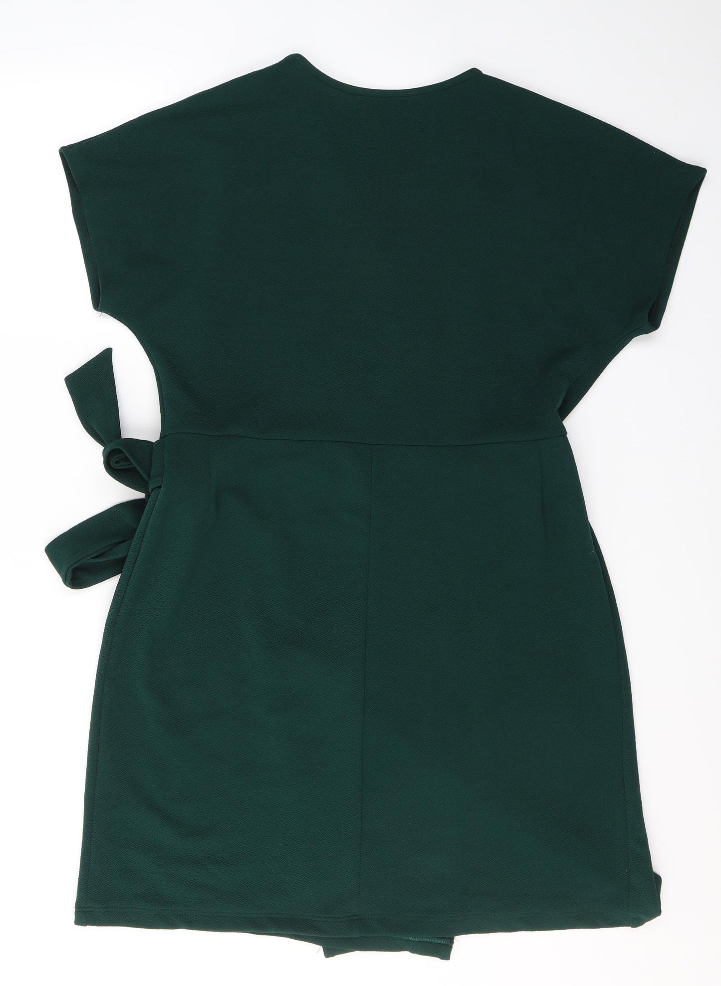 Dorothy Perkins Womens Green  Polyester Wrap Dress  Size 14  V-Neck Tie