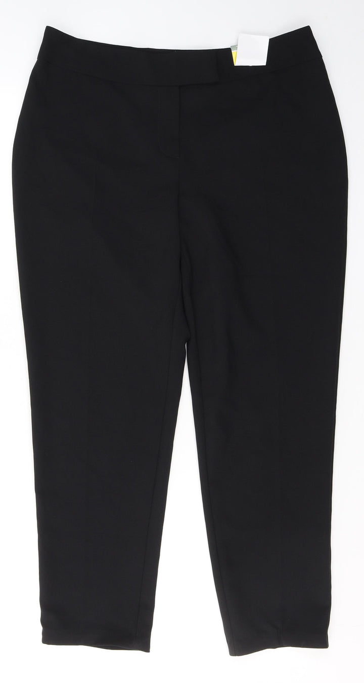 George Womens Black Polyester Trousers Size 12 L26 in Regular Button