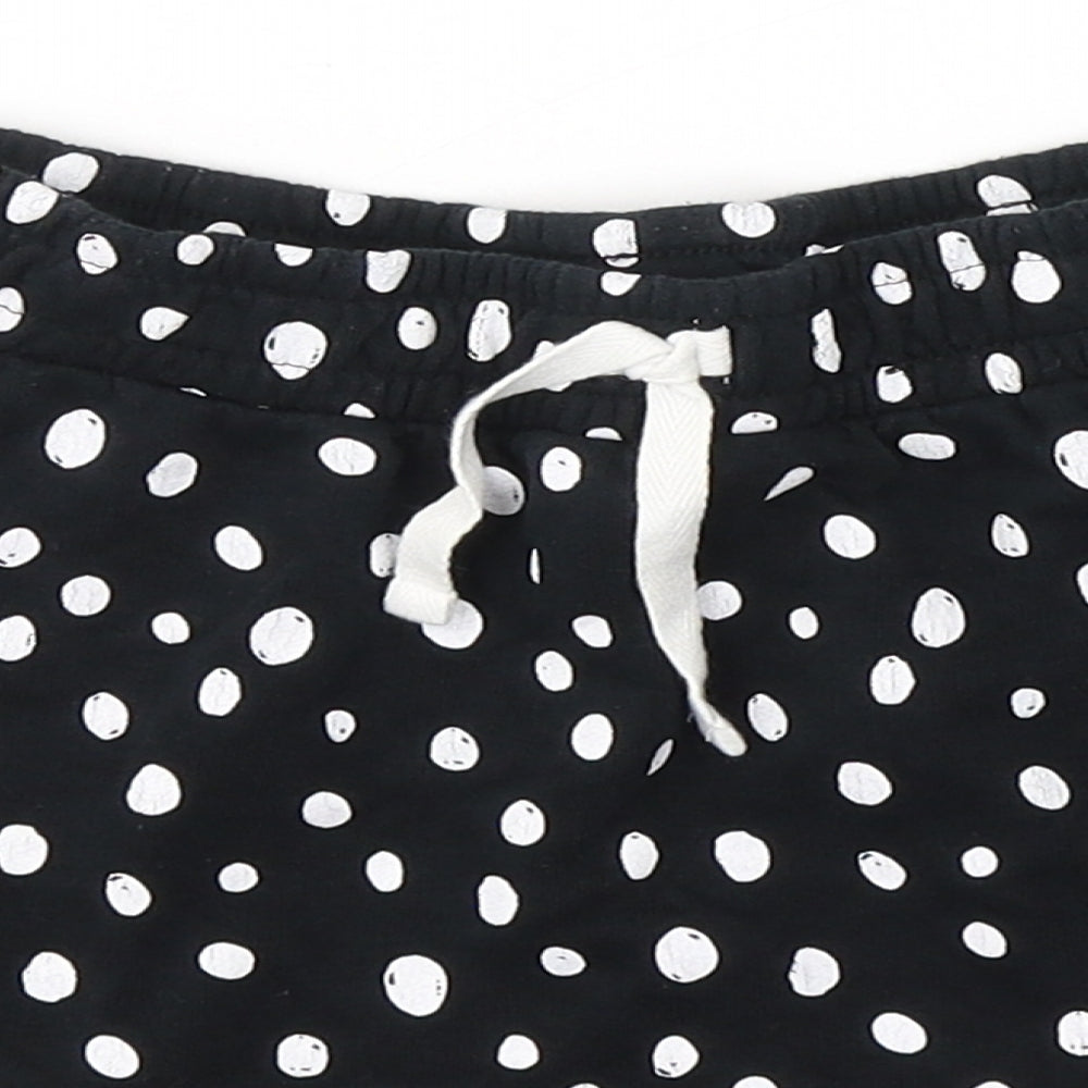 George Girls Black Polka Dot Cotton Mini Skirt Size 9-10 Years  Regular Tie