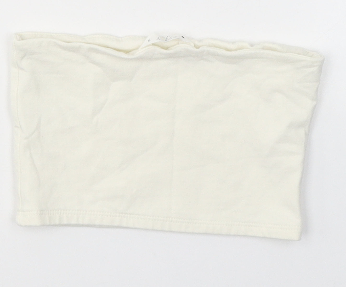 Candy Girls White  Cotton Cropped T-Shirt Size 9 Years Round Neck Pullover