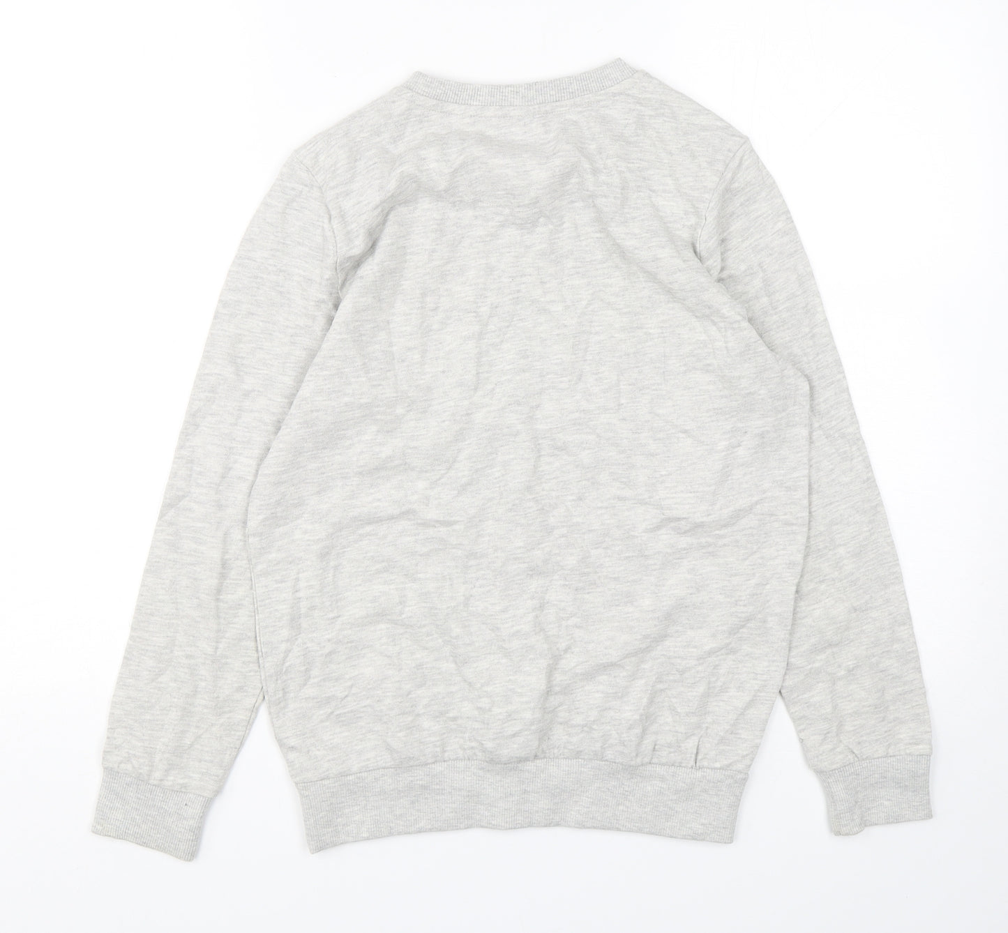F&F Girls Grey  Cotton Pullover Sweatshirt Size 11-12 Years  Pullover