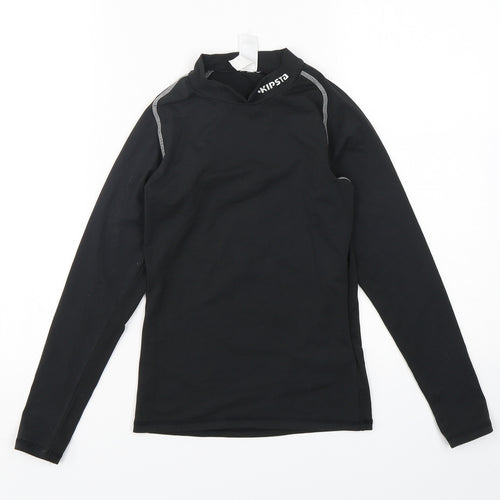 Kipsta Boys Black  Polyester Basic T-Shirt Size 12 Years Halter Pullover