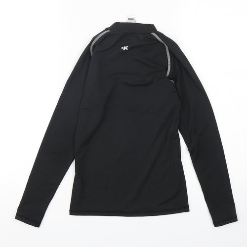 Kipsta Boys Black  Polyester Basic T-Shirt Size 12 Years Halter Pullover
