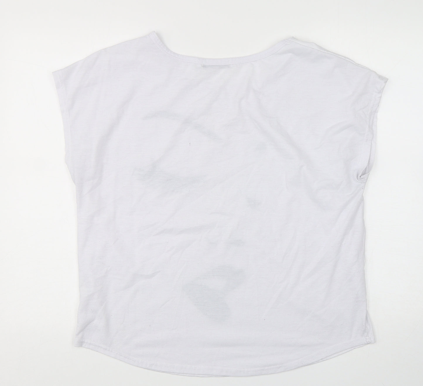 Shein  Womens White  Cotton Basic T-Shirt Size 2XL Round Neck