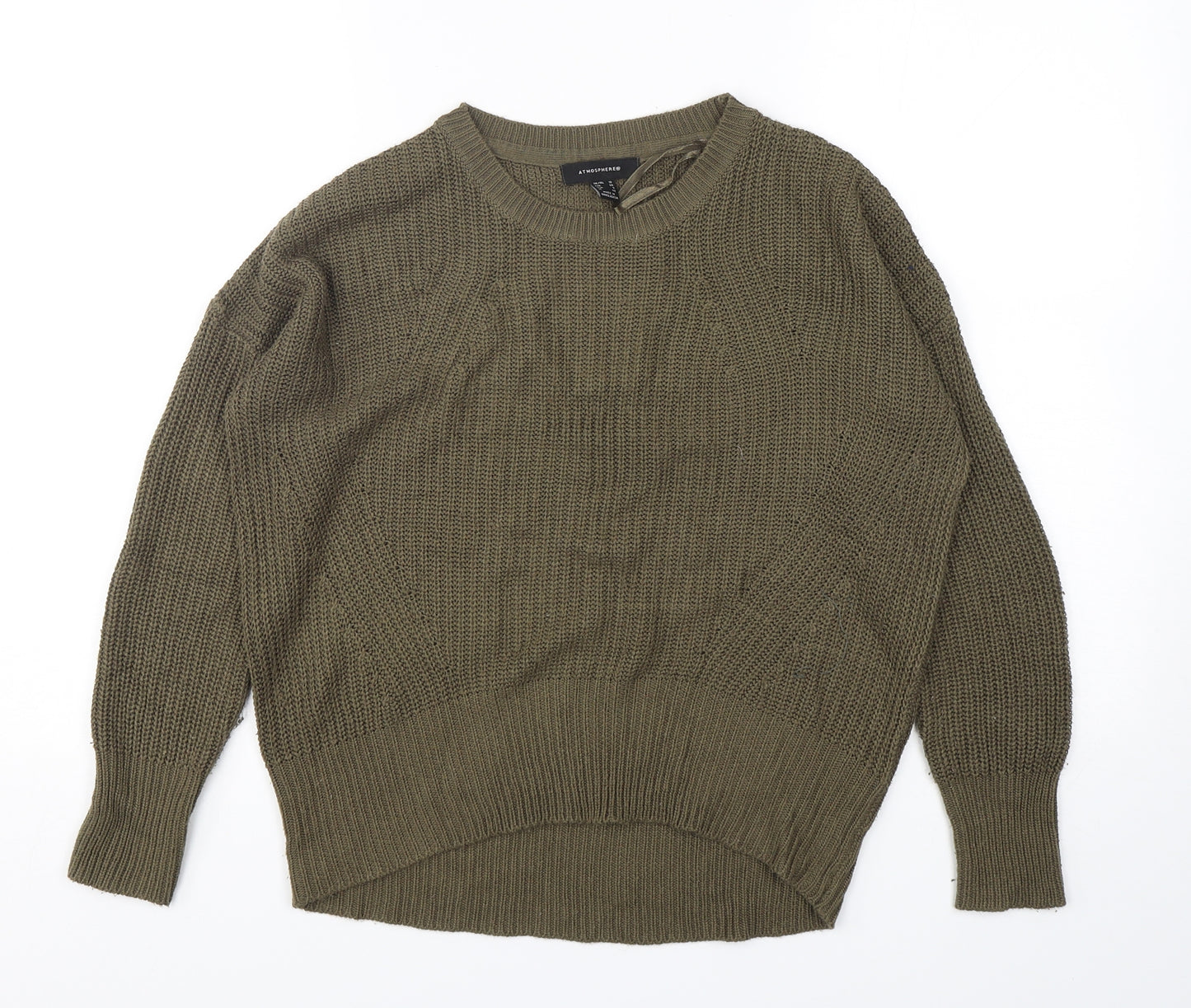 Atmosphere Womens Green Round Neck  Cotton Pullover Jumper Size 10