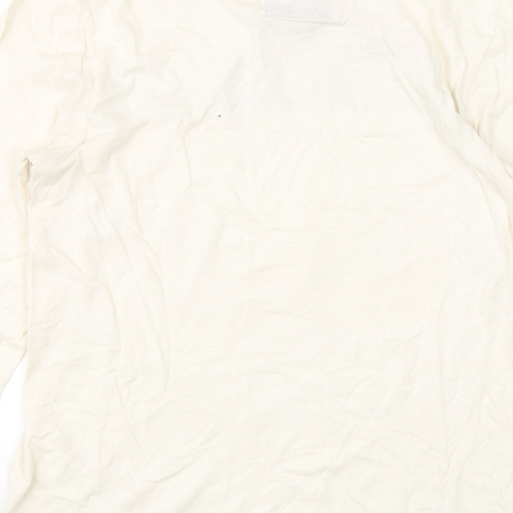 Superdry Womens Beige  Cotton Basic T-Shirt Size 8 Round Neck