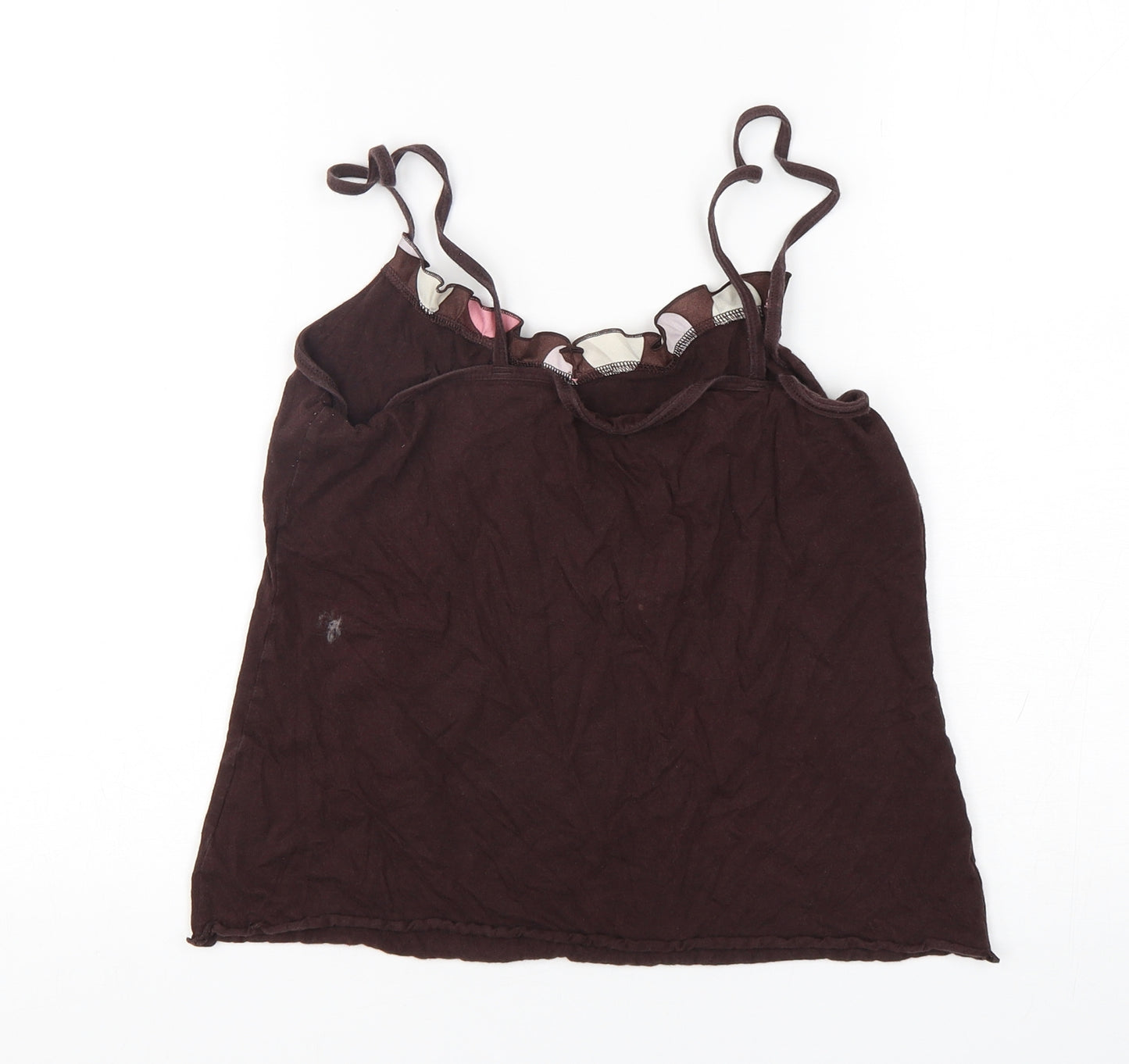 Marks and Spencer Womens Brown  Cotton Camisole Tank Size 10 Round Neck