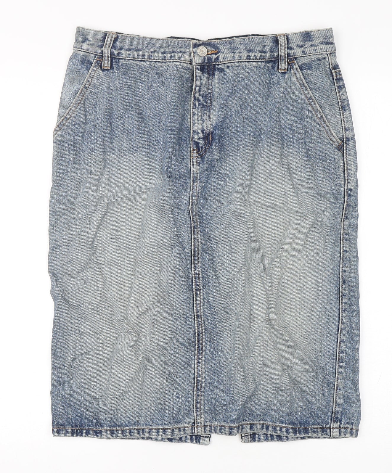 Gap Womens Blue  Cotton Straight & Pencil Skirt Size 8