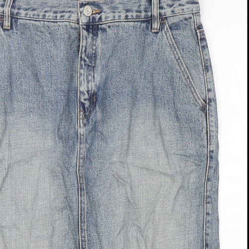Gap Womens Blue  Cotton Straight & Pencil Skirt Size 8