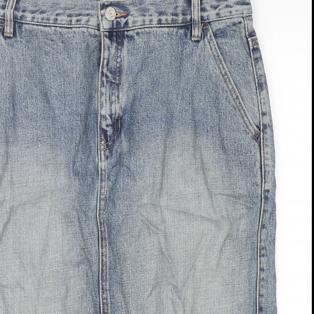 Gap Womens Blue  Cotton Straight & Pencil Skirt Size 8