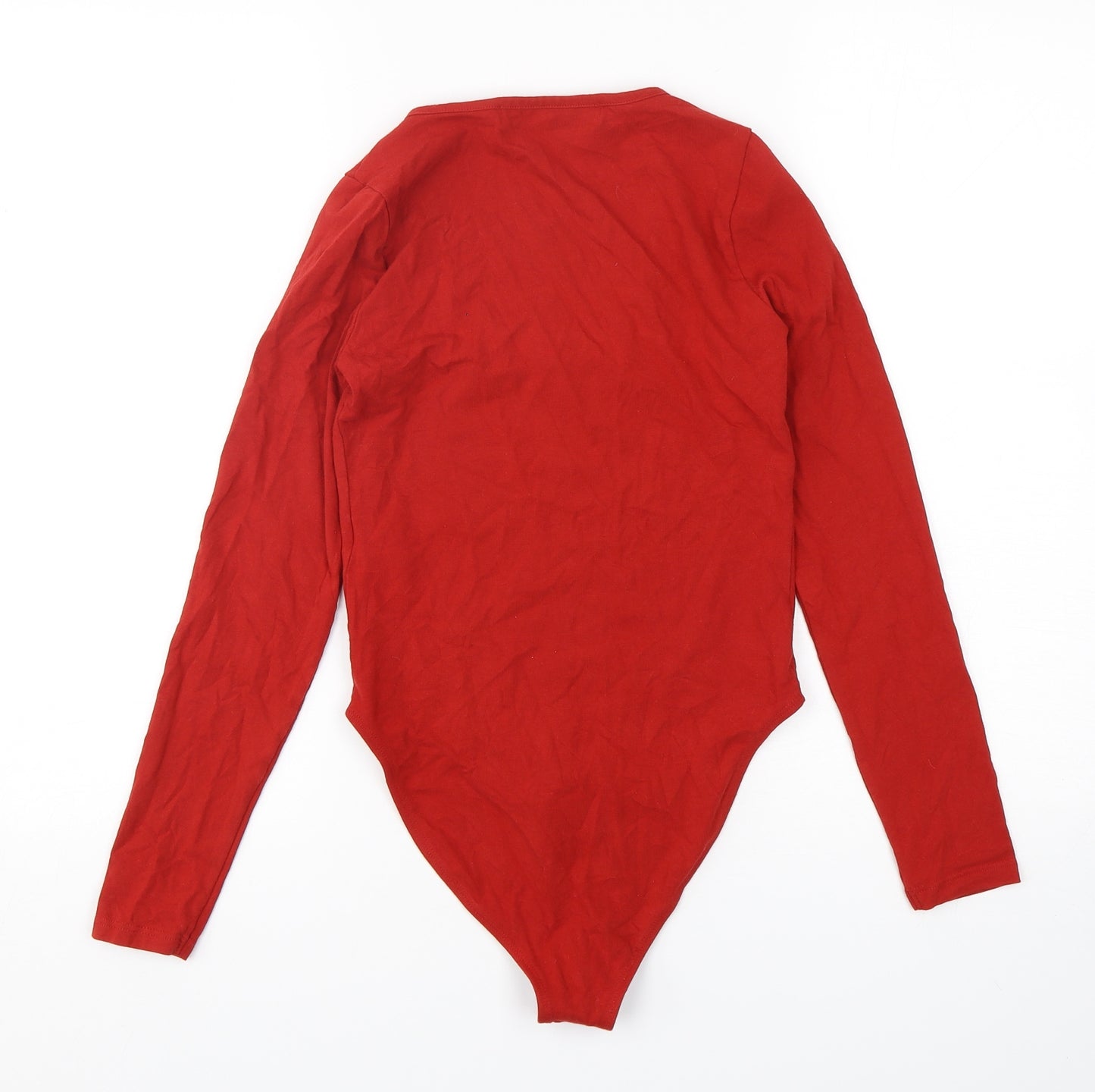 Miss Selfridge Womens Red  Cotton Bodysuit One-Piece Size 8  Snap