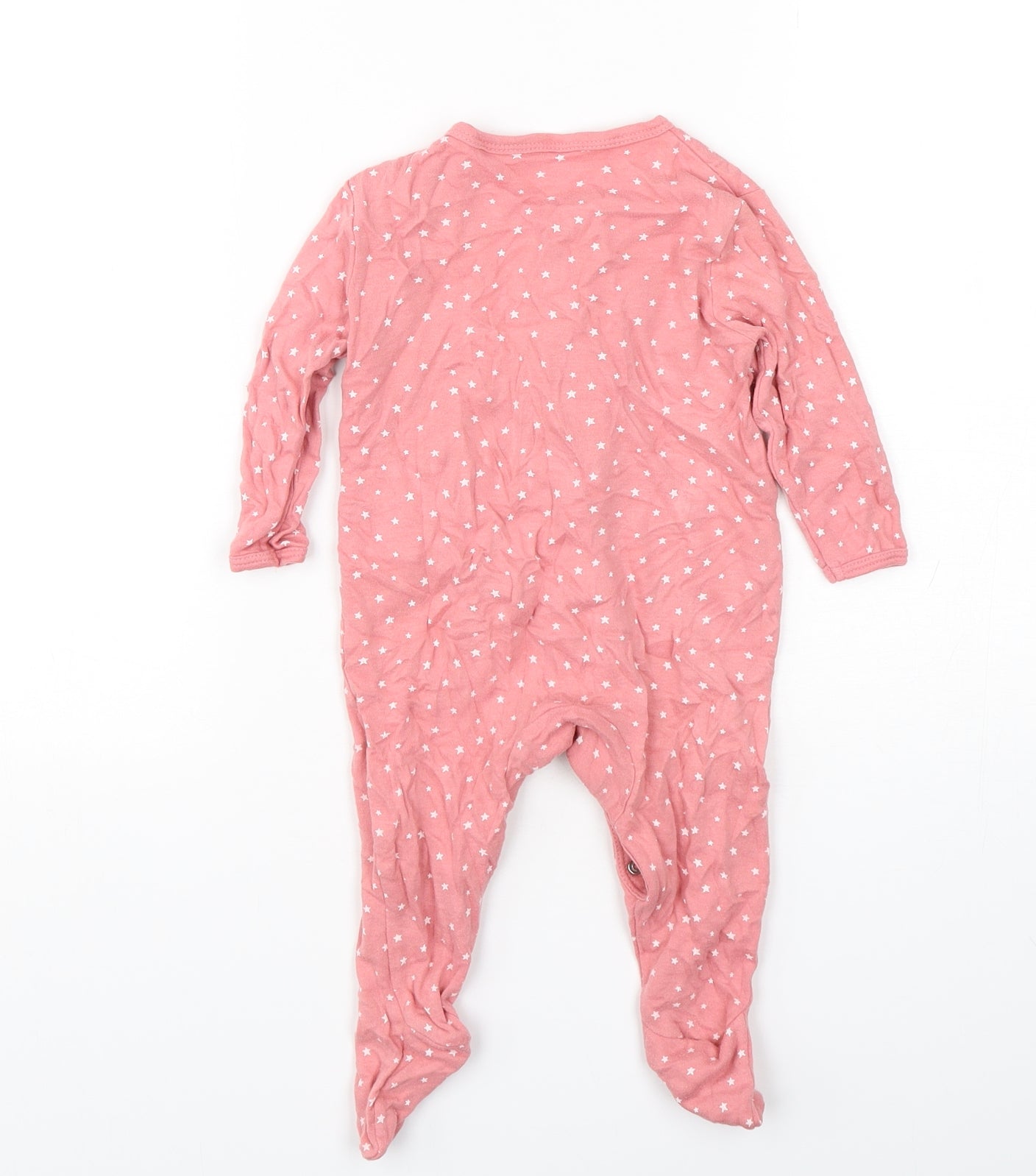 Primark Girls Pink Polka Dot Cotton Babygrow One-Piece Size 6-9 Months  Snap