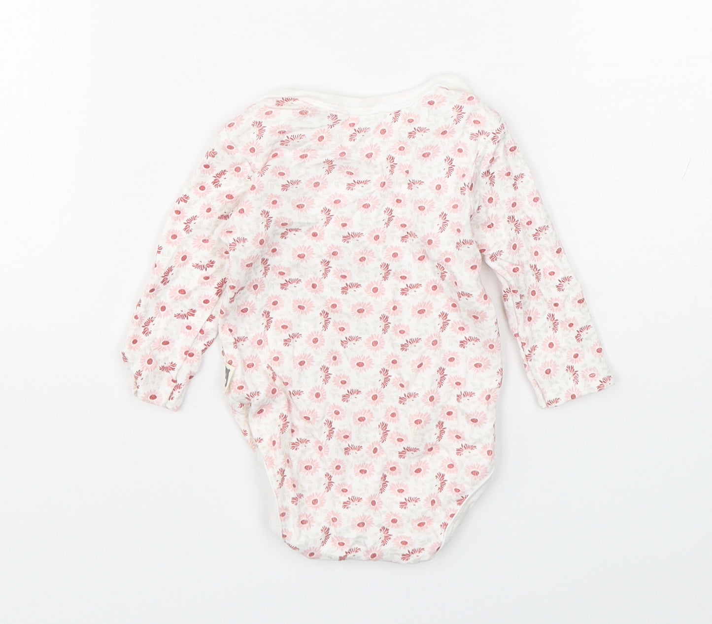 Rabbit & Bear Girls Multicoloured Floral Cotton Babygrow One-Piece Size 3-6 Months  Snap