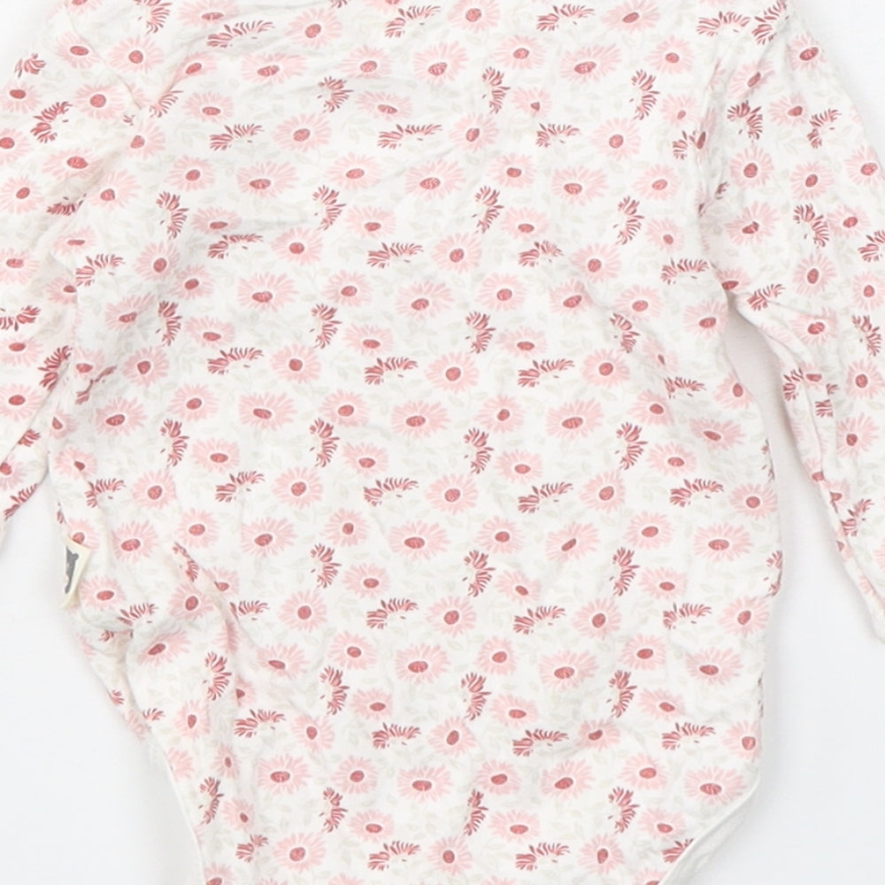 Rabbit & Bear Girls Multicoloured Floral Cotton Babygrow One-Piece Size 3-6 Months  Snap