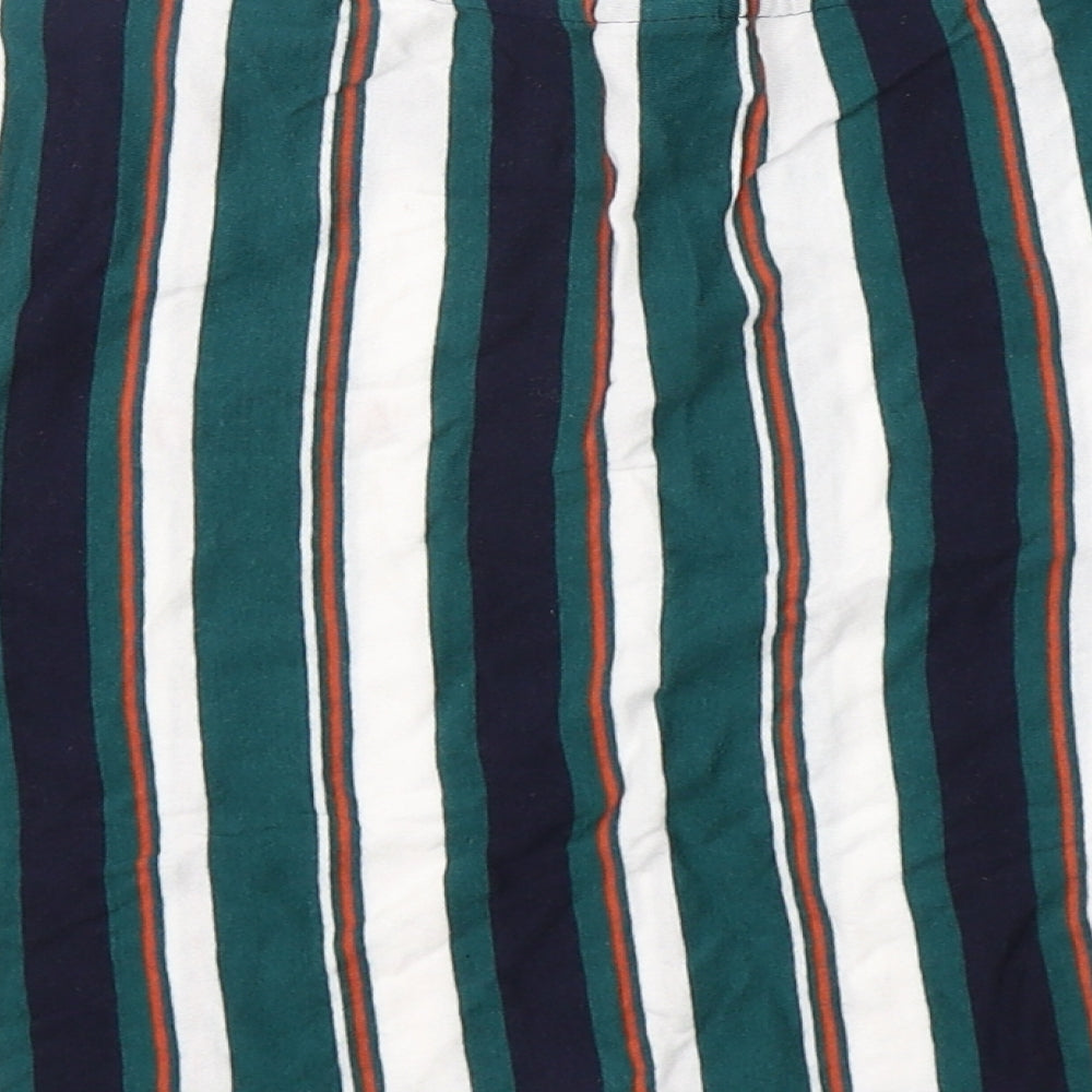 Urban Outfitters  Womens Multicoloured Striped Cotton Cropped T-Shirt Size S Round Neck