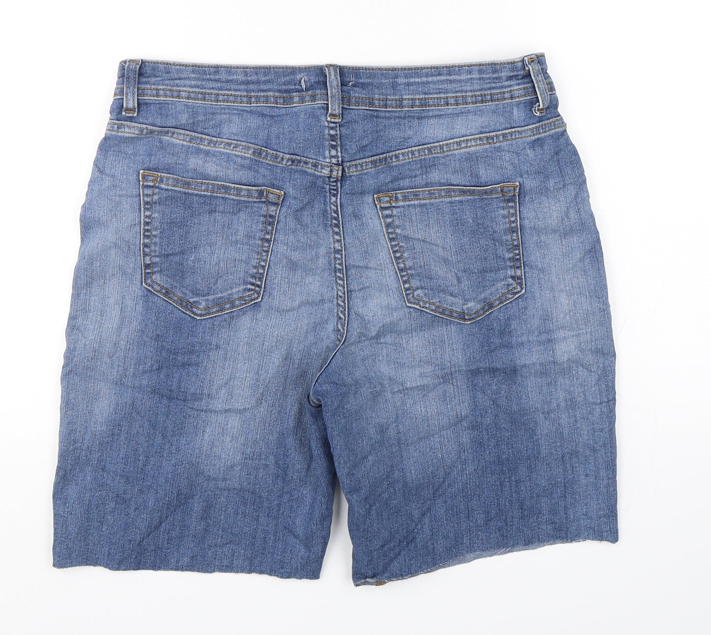 TU Womens Blue  Cotton Cut-Off Shorts Size 12 L8 in Regular