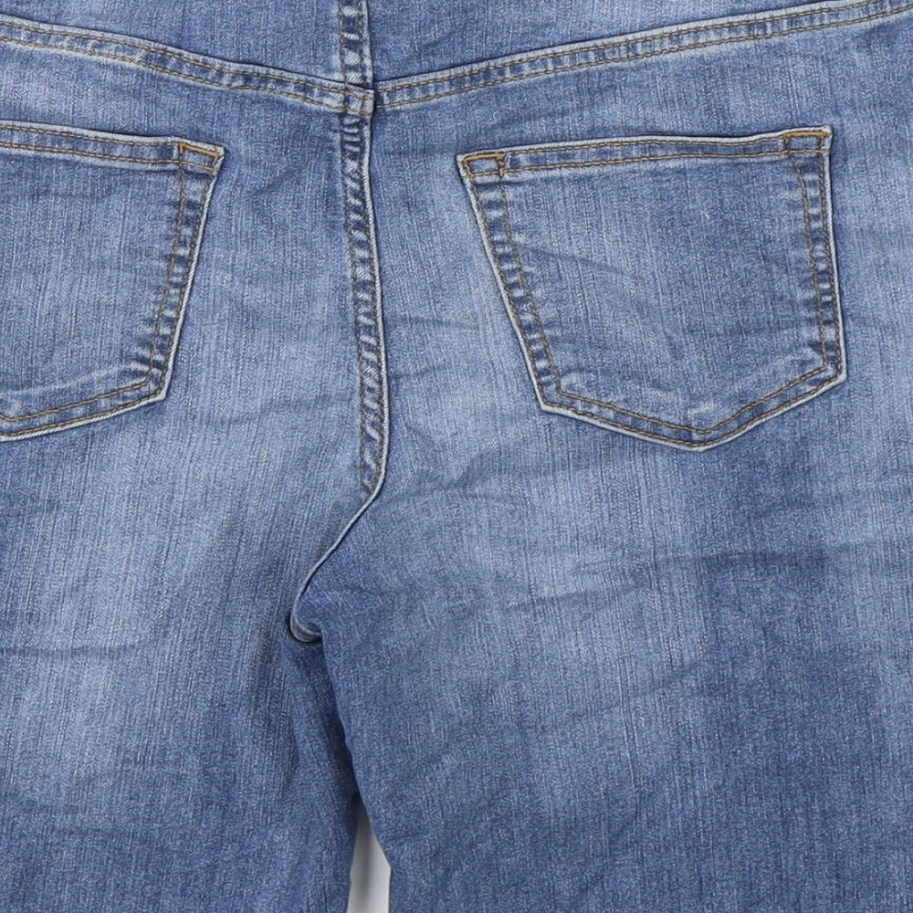 TU Womens Blue  Cotton Cut-Off Shorts Size 12 L8 in Regular
