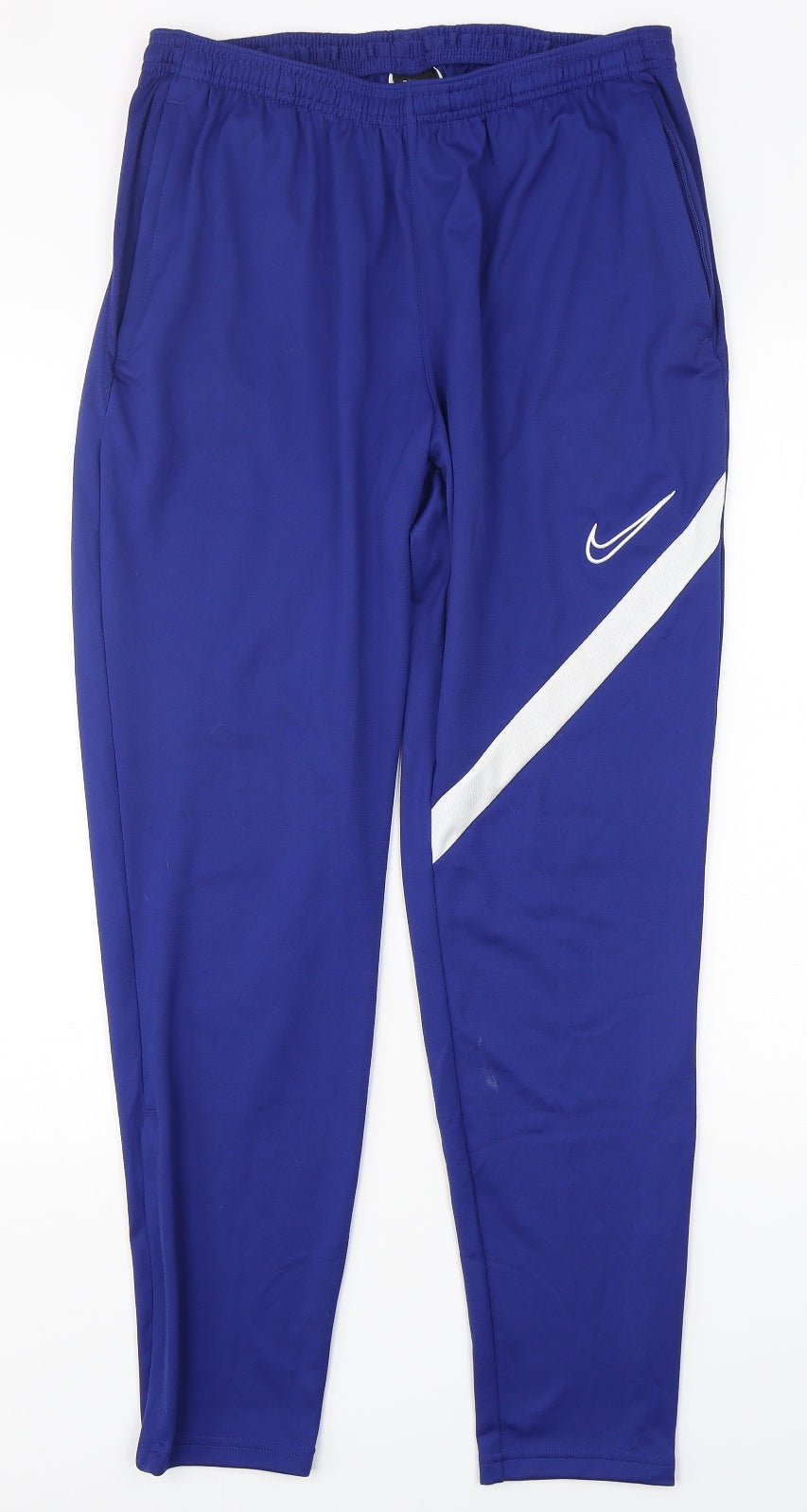 Nike Mens Blue  Polyester Jogger Trousers Size L L30 in Regular Drawstring