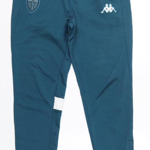 Kappa Mens Green  Polyester Jogger Trousers Size L L30 in Regular Drawstring - Leeds United