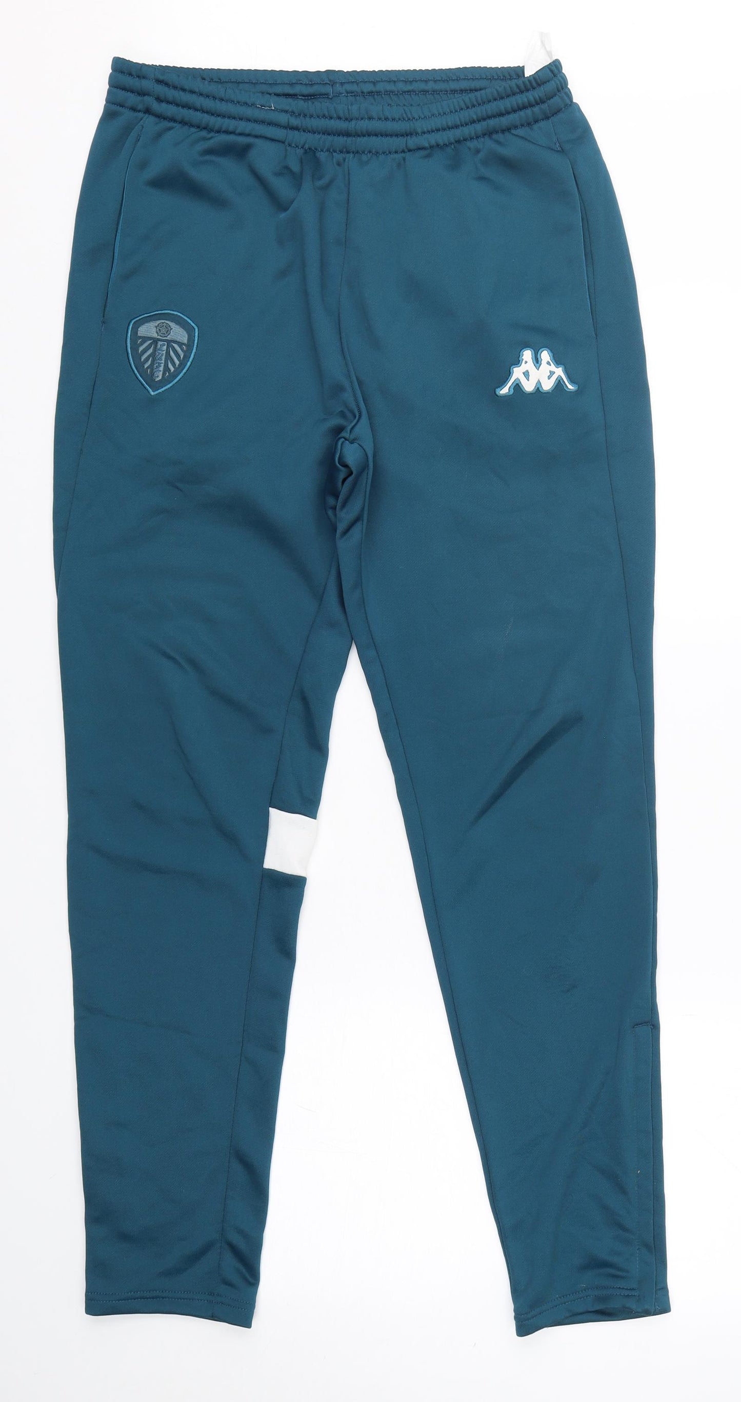 Kappa Mens Green  Polyester Jogger Trousers Size L L30 in Regular Drawstring - Leeds United