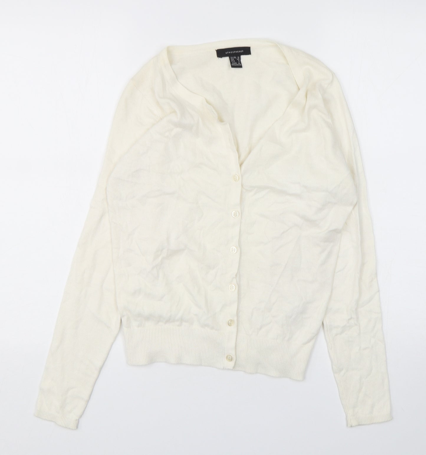 Atmosphere  Womens Beige V-Neck  Cotton Cardigan Jumper Size 12