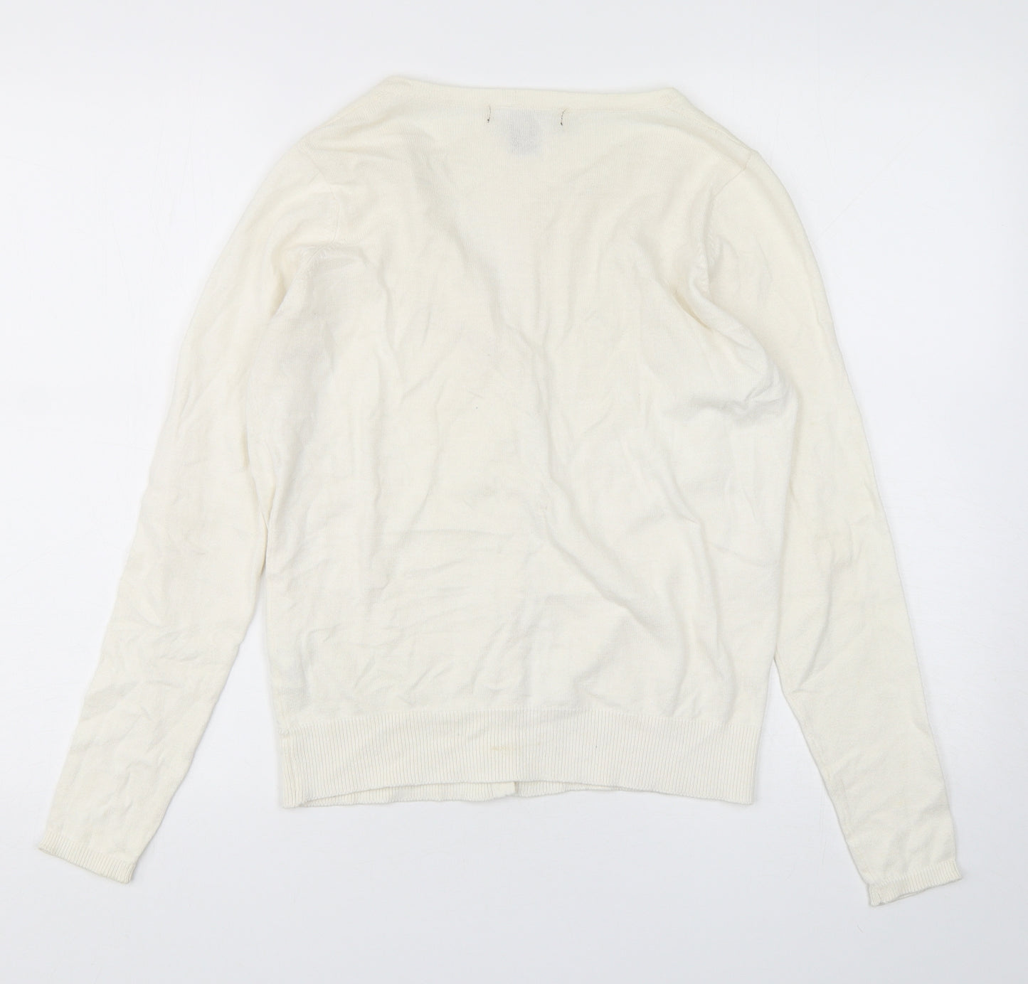 Atmosphere  Womens Beige V-Neck  Cotton Cardigan Jumper Size 12