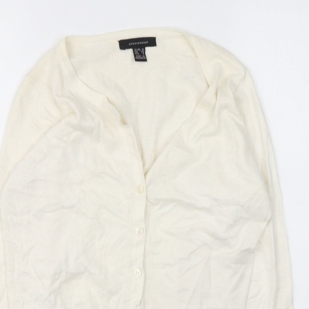 Atmosphere  Womens Beige V-Neck  Cotton Cardigan Jumper Size 12