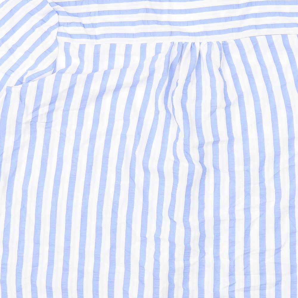 George Womens Multicoloured Striped Viscose Basic Blouse Size 16 V-Neck