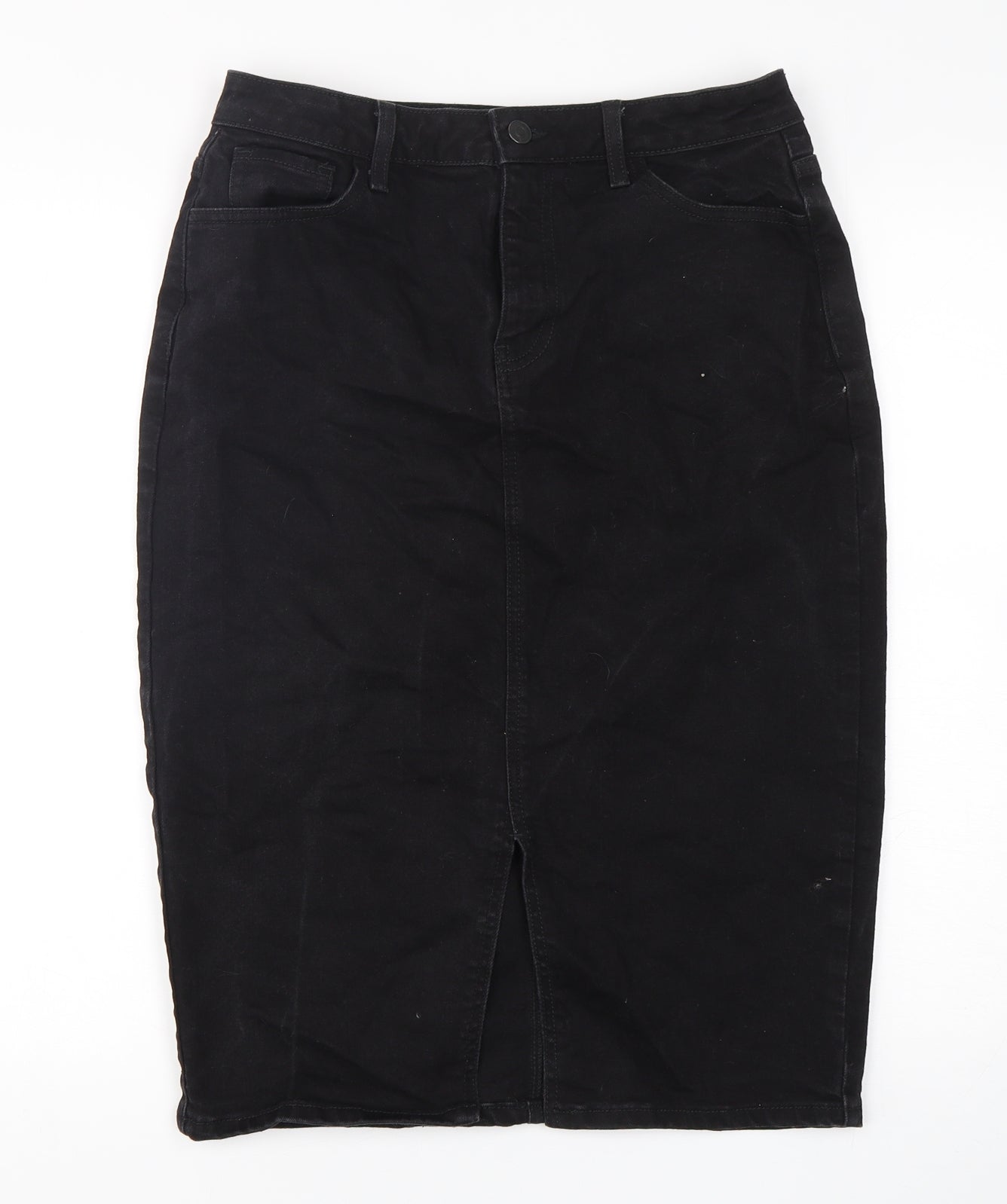 New Look Womens Black  Cotton Straight & Pencil Skirt Size 14