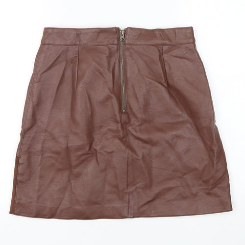 Paraphrase Womens Brown  Polyurethane Mini Skirt Size 10