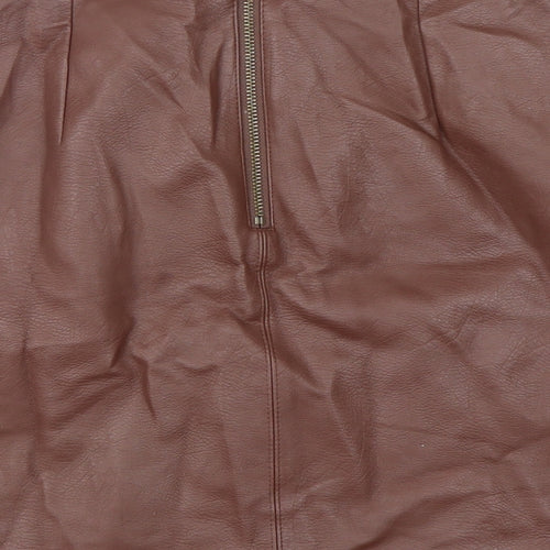 Paraphrase Womens Brown  Polyurethane Mini Skirt Size 10
